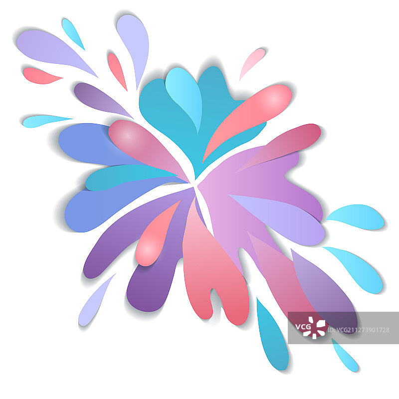 3D多色水滴剪纸图片素材