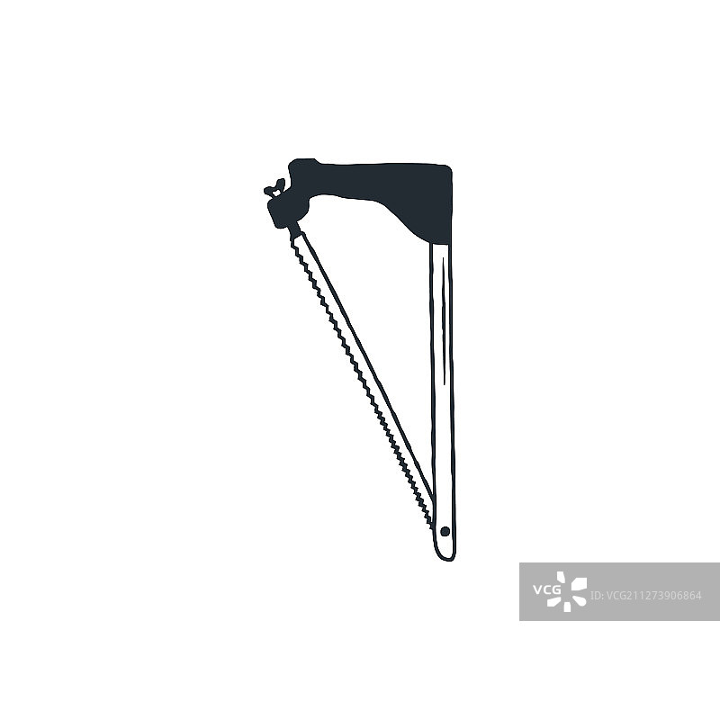 线性钢丝锯图标复古剪影手锯图片素材