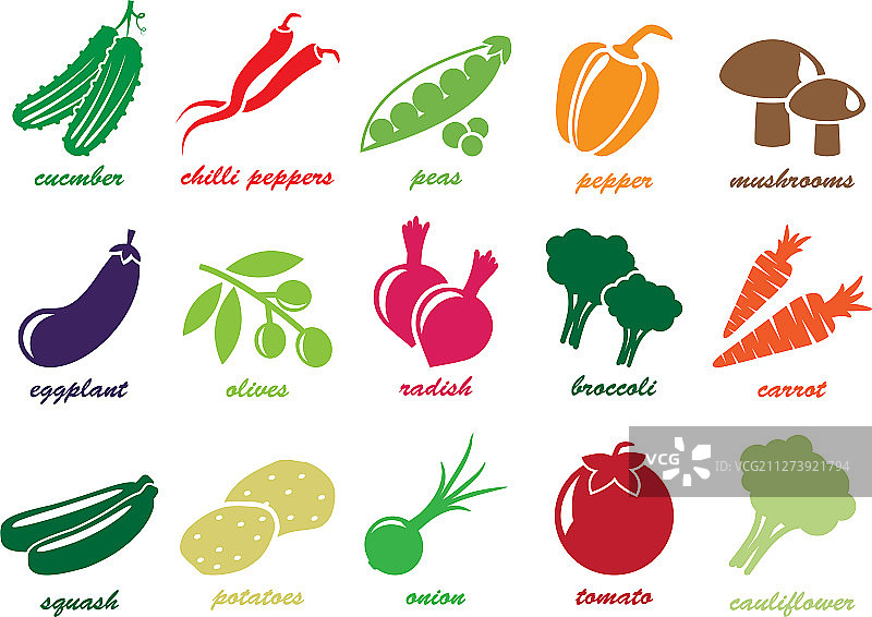 蔬菜图标合集图片素材