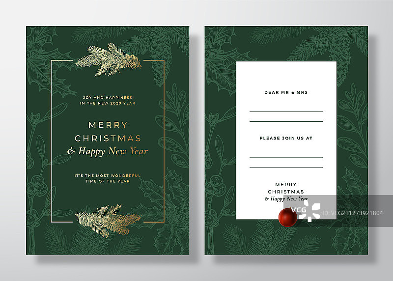 圣诞节和新年抽象问候图片素材