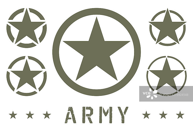 军用星绿色橄榄色套装图片素材