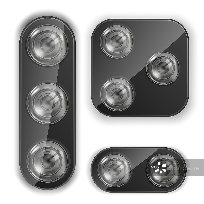 逼真风格的相机镜头和智能手机镜头图片素材