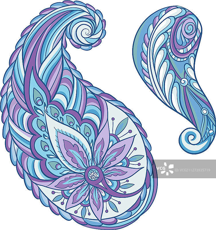 传统佩斯利花卉图案图片素材