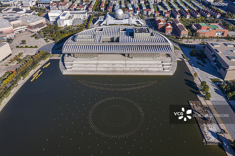天津市 文化中心 天津大剧院 航拍图片素材