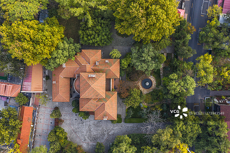 天津 五大道风情旅游区 历史建筑群 航拍图片素材