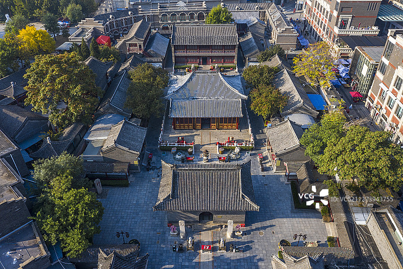 天津 天后宫 古文化街旅游区  航拍图片素材