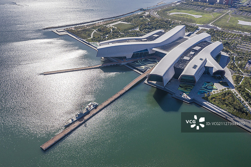 天津 滨海新区 国家海洋博物馆 航拍图片素材