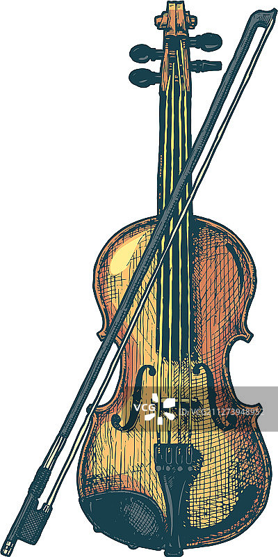 小提琴与琴弓图片素材
