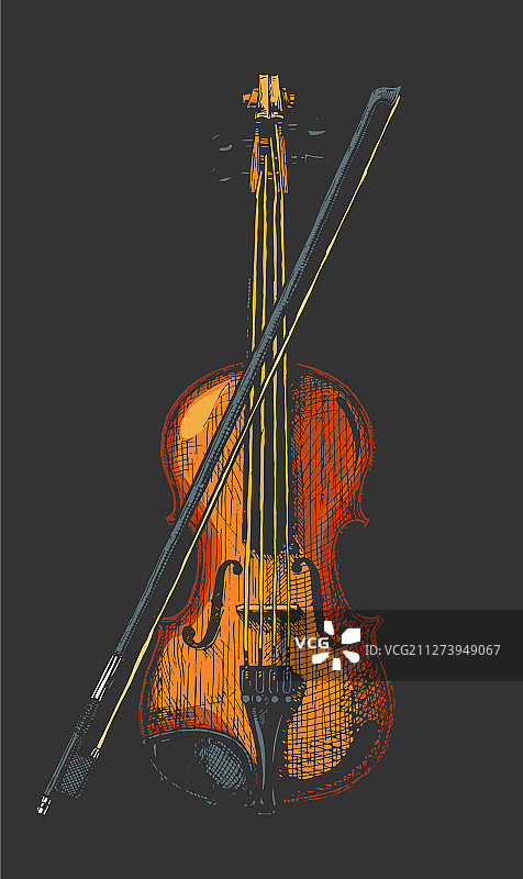 小提琴与琴弓图片素材