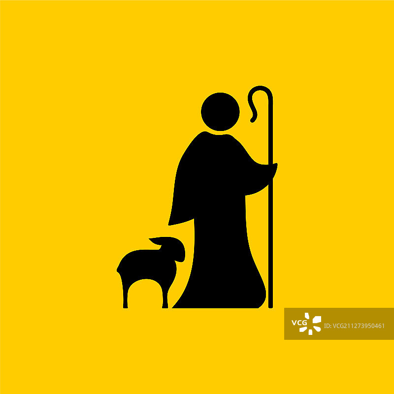 基督教符号：牧羊人和忠实的羊图片素材