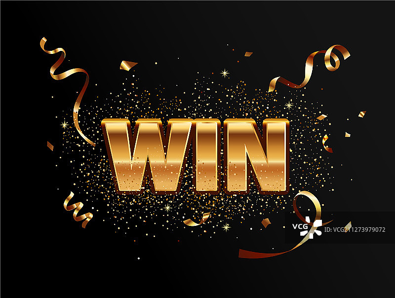 获胜者金色横幅图片素材