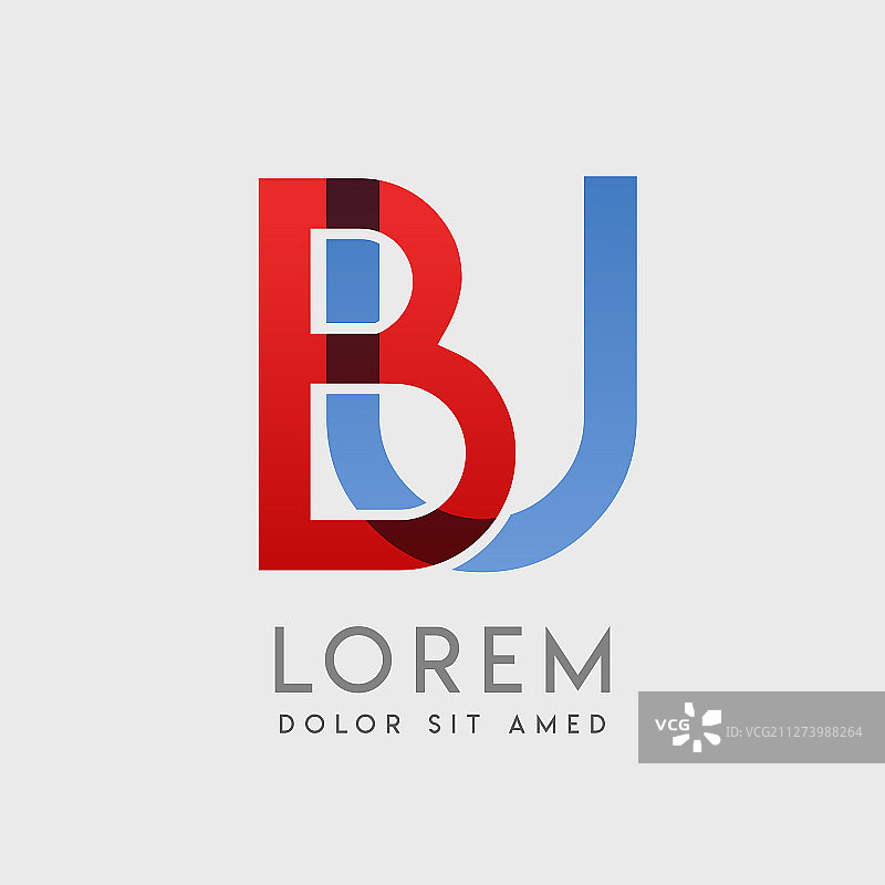 蓝红色渐变bu字母标志图片素材