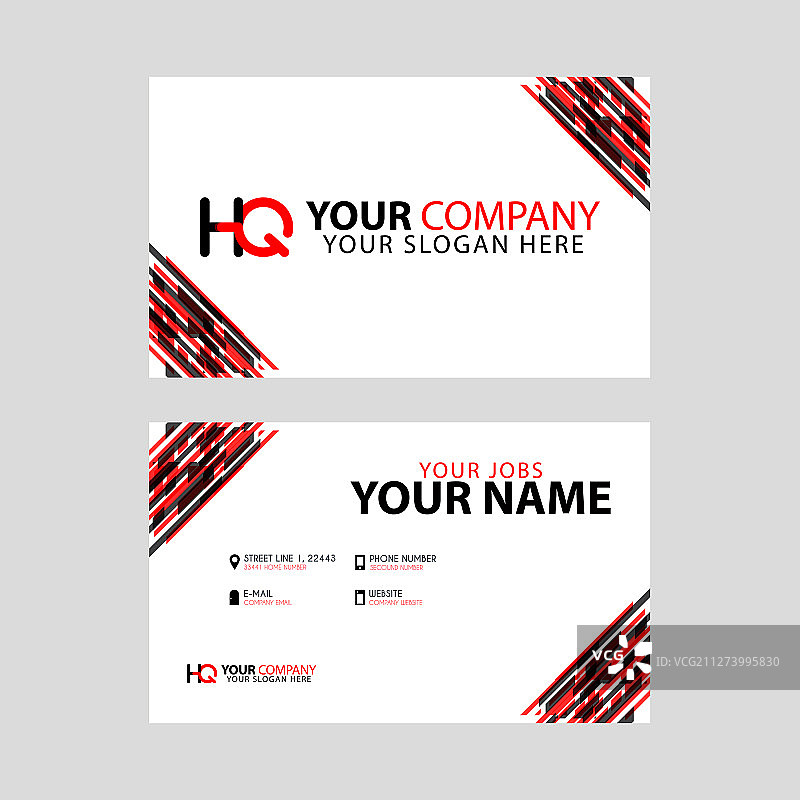 带有黑色和红色名片的logo HQ设计图片素材