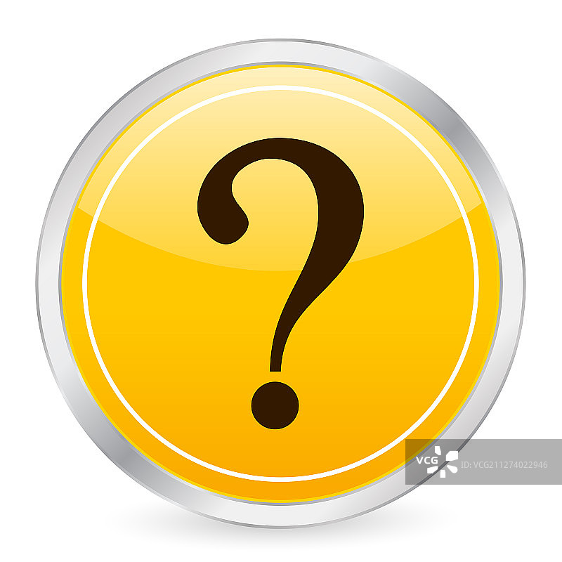 黄色圆圈问号图标图片素材
