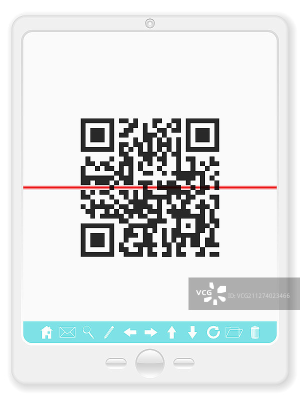带有二维码条形码的平板电脑图片素材
