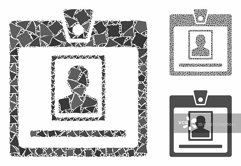 人员徽章组成图标不均匀部分图片素材