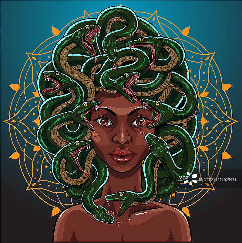 美杜莎电竞吉祥物Logo设计图片素材