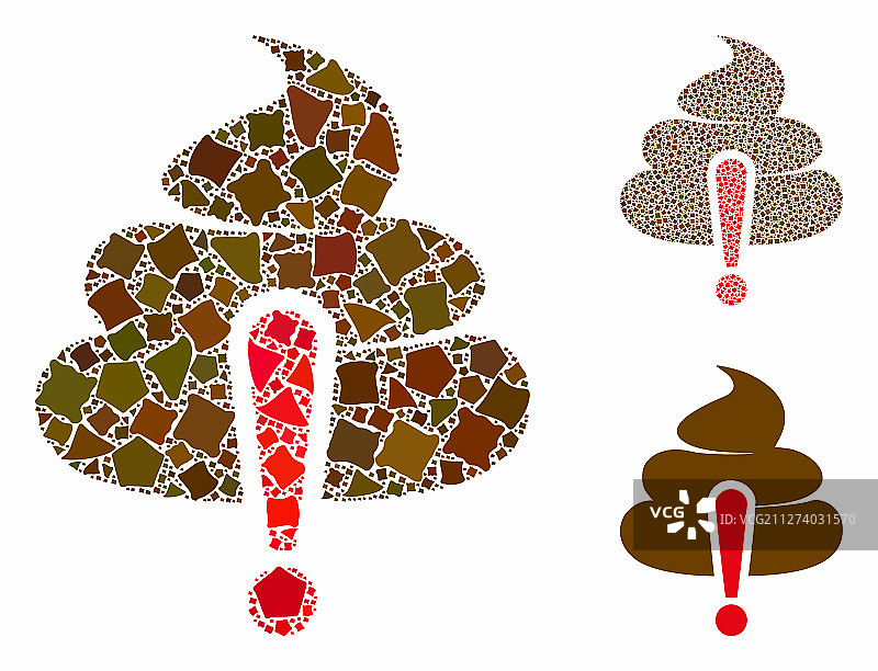 垃圾警告组合图标粗糙部件图片素材