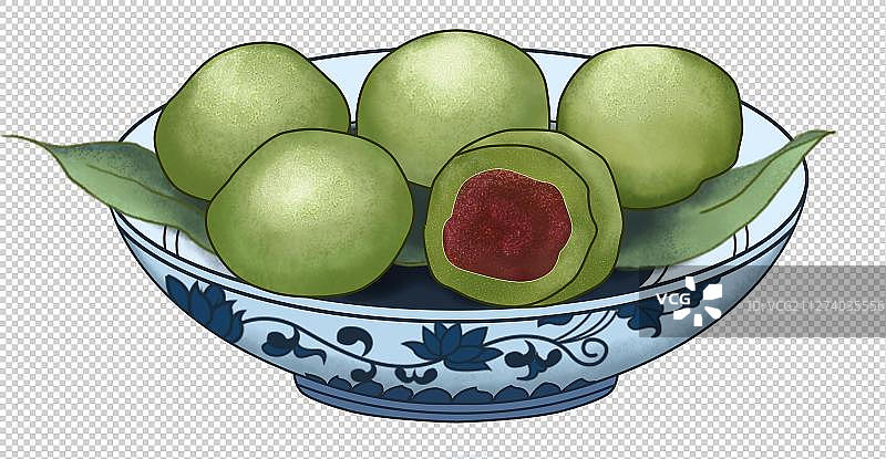 清明节的青团艾草图片素材