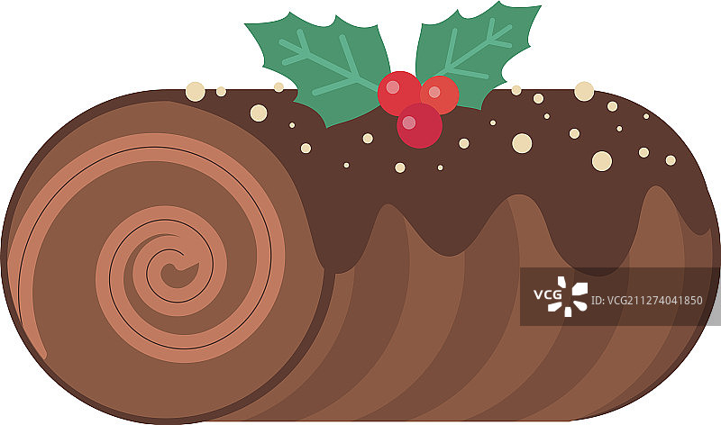 圣诞树根蛋糕扁平图标图片素材