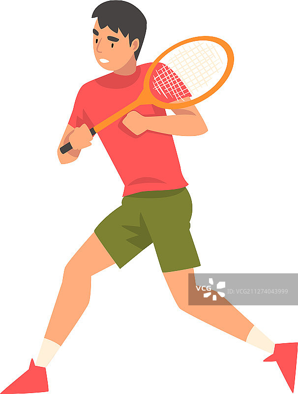 手持球拍的网球运动员角色图片素材