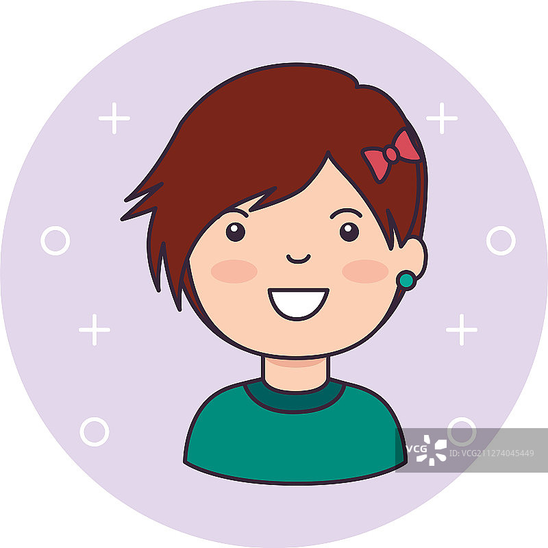 卡通女孩图标设计图片素材