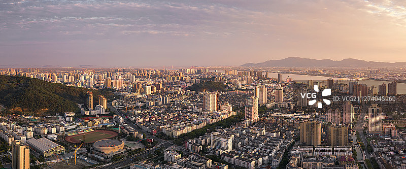 瑞安晚霞全景图片素材
