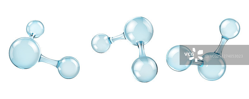 玻璃分子模型反射和折射图片素材