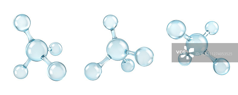 玻璃分子模型反射和折射图片素材