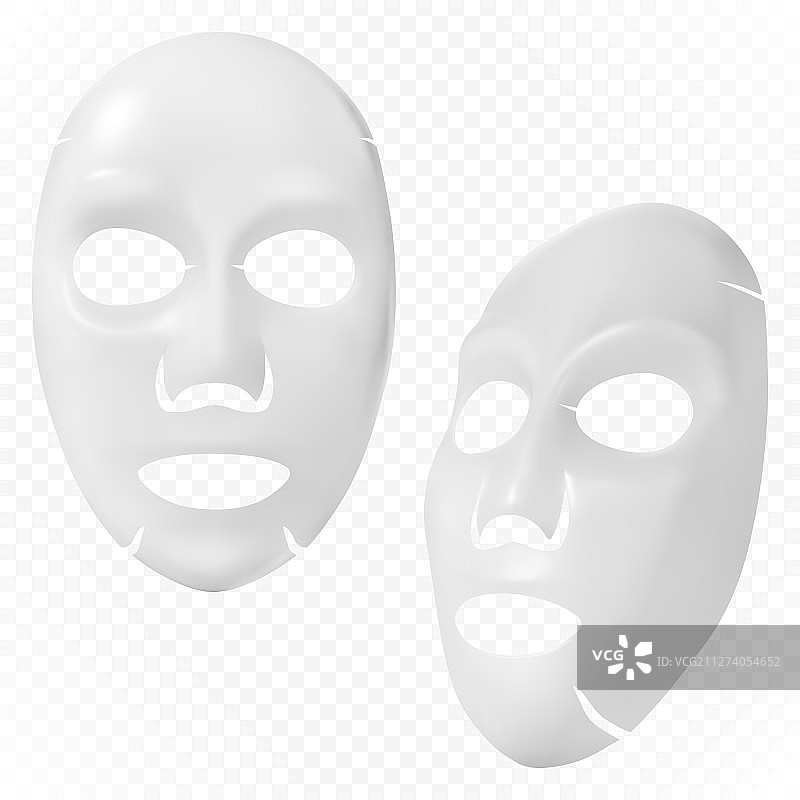 逼真白色面部化妆面膜图片素材