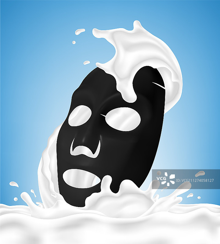 黑色面部化妆品面膜图片素材