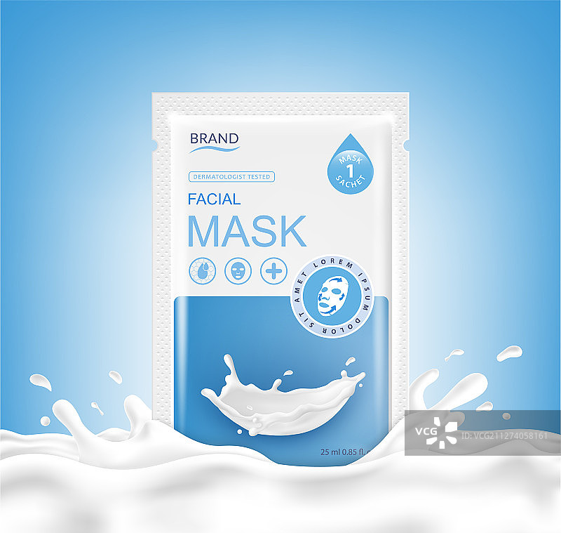 面膜袋包装和抽象设计图片素材
