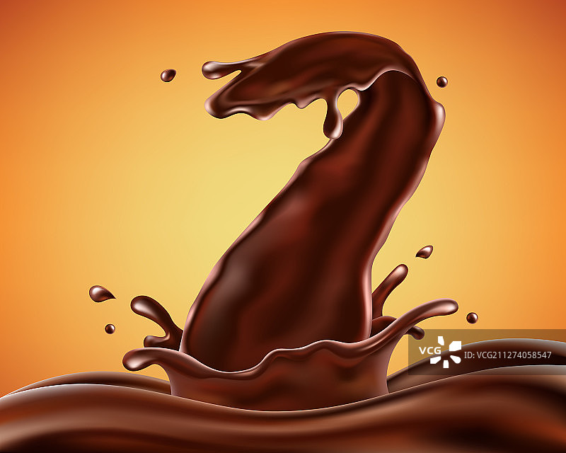 巧克力飞溅效果抽象背景图片素材