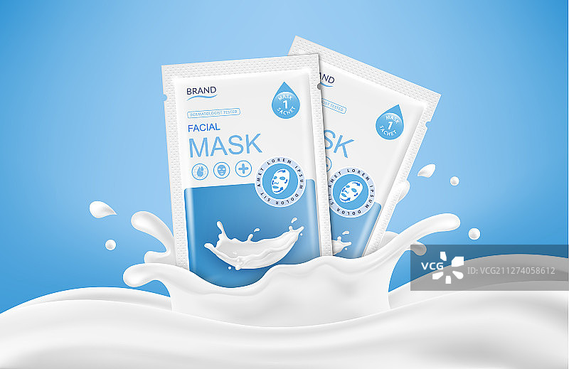 面膜袋包装和抽象设计图片素材