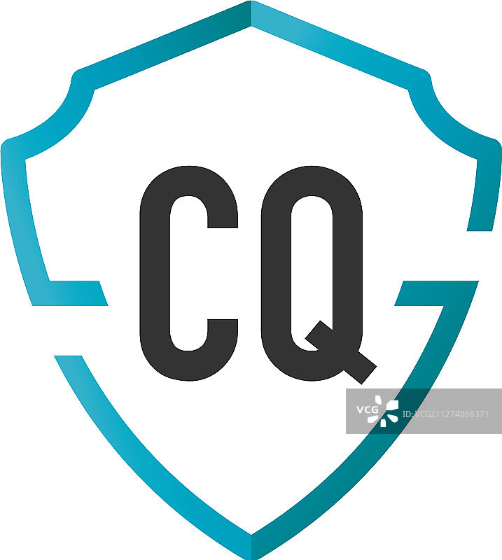 字母cq创意盾牌设计标志图片素材