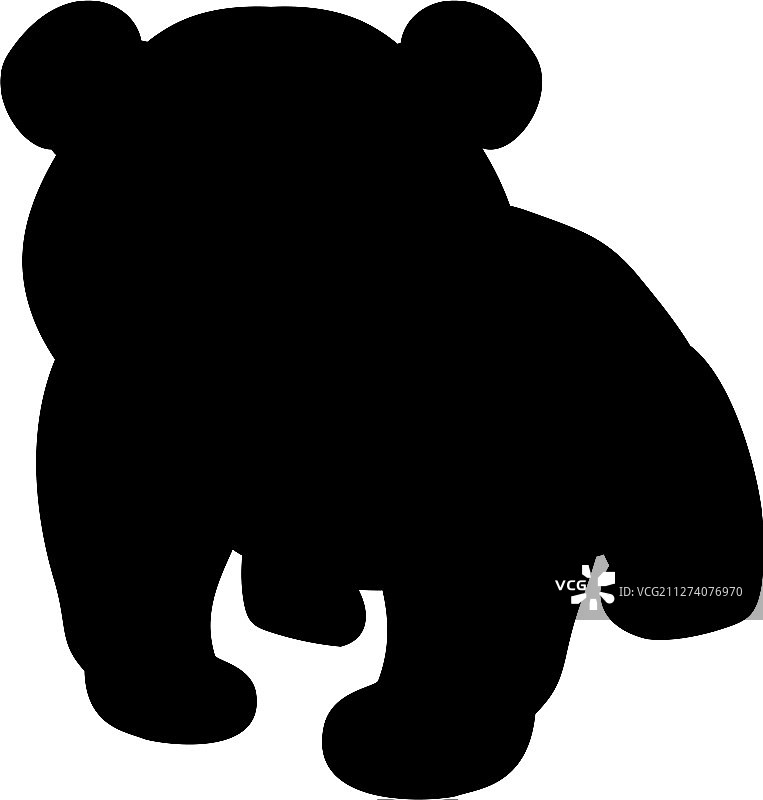 可爱小熊猫剪影图片素材