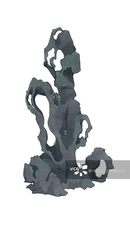 嶙峋镂空的假山石图片素材