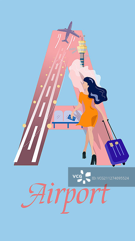 字母插画A图片素材