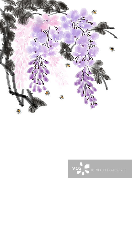 花儿国画图片素材