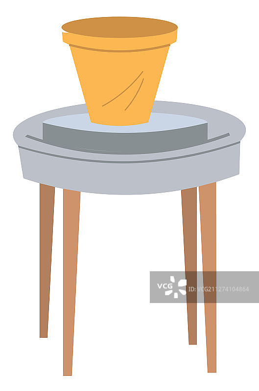 桌上的手工陶罐图片素材