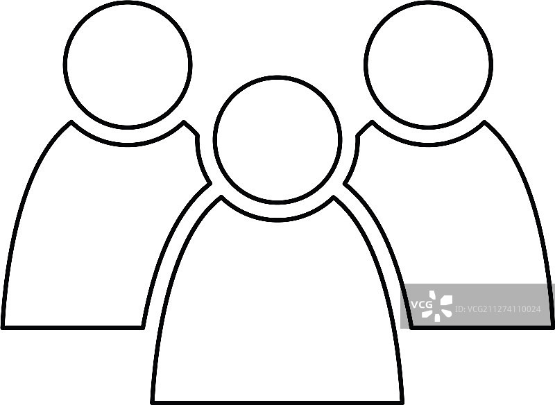 三个人物图标组图片素材