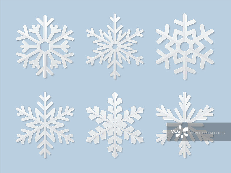 纸质雪花套装图片素材