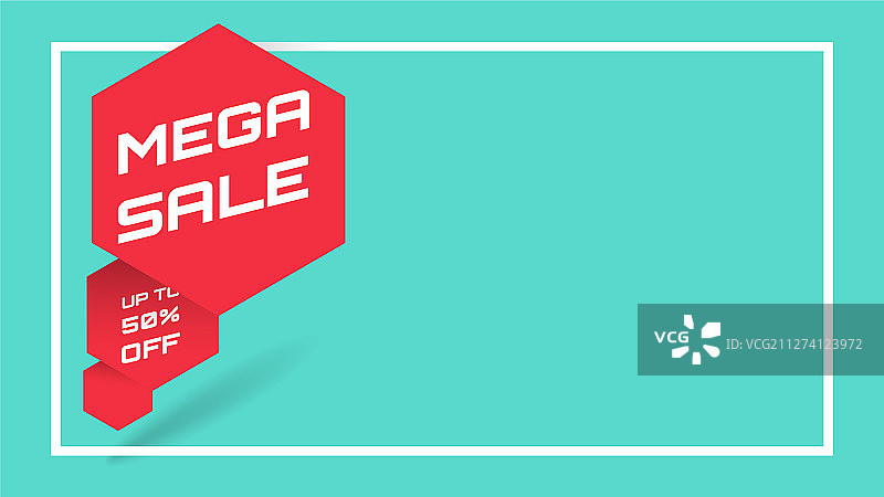 高达50%折扣的大促销banner模板，绿色文字图片素材