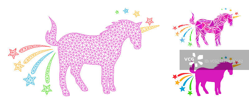 放屁的独角兽网格骨架模型图片素材