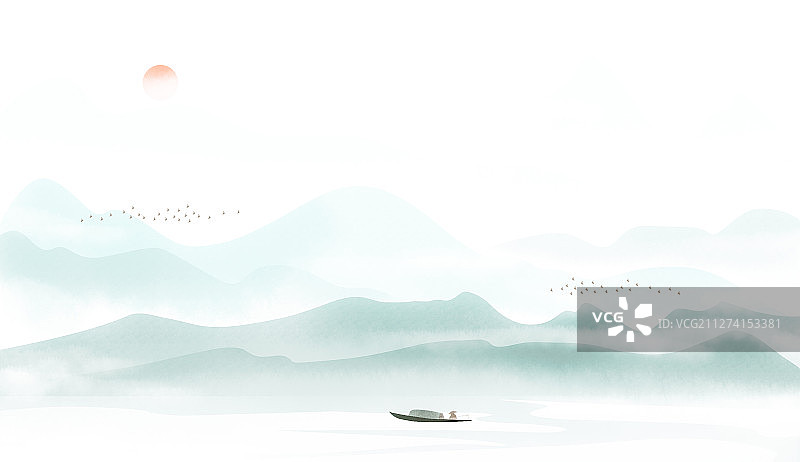 山小船图片素材