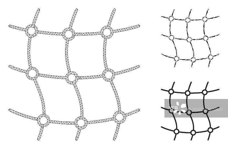 网格2D模型和三角形马赛克图片素材