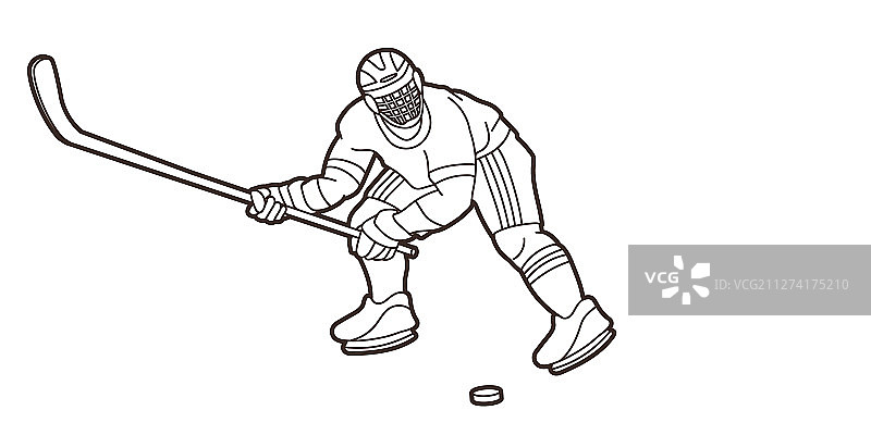 冰球运动员卡通动作图图片素材