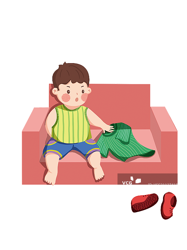 乱放衣服的男孩图片素材