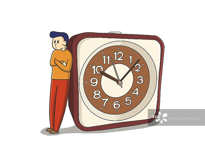 插画：时间观念等待时间图片素材