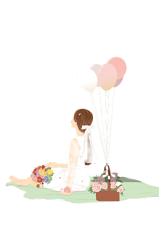 穿着婚纱的女孩图片素材